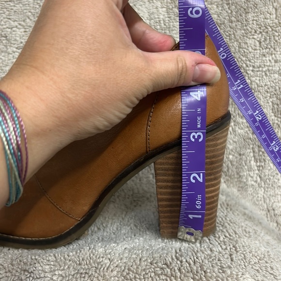 Tan Block Heel Oxford Bootie - Picture 10 of 10